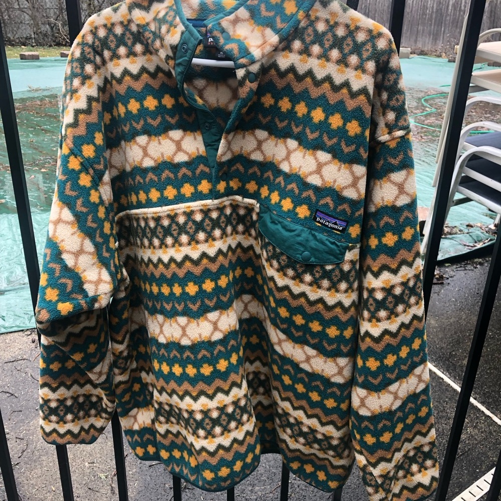 Men’s Patagonia Synchilla Snap T Fleece Pullover Aztec print Size XL VGUC.